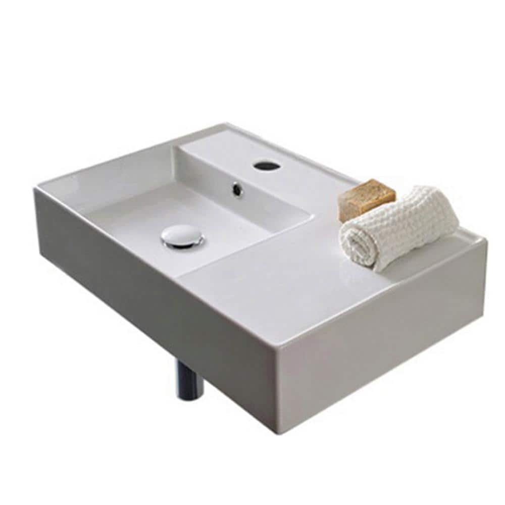 Teorema Wall Mounted Bathroom Sink in White