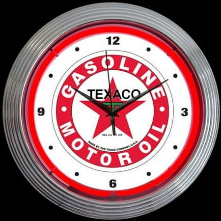 Texaco Gasoline Neon Clock