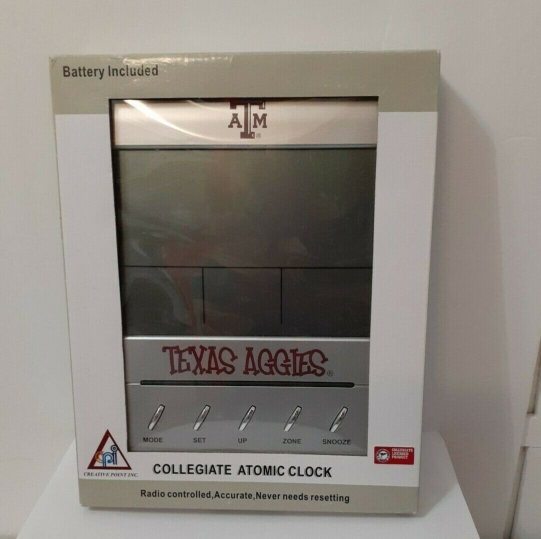 TEXAS AGGIES ATM COLLEGIATE ATOMIC CLOCK NIB