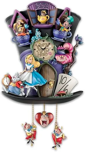 The Bradford Exchange Disney Alice in Wonderland Mad Hatter Light Up Cuckoo Clock