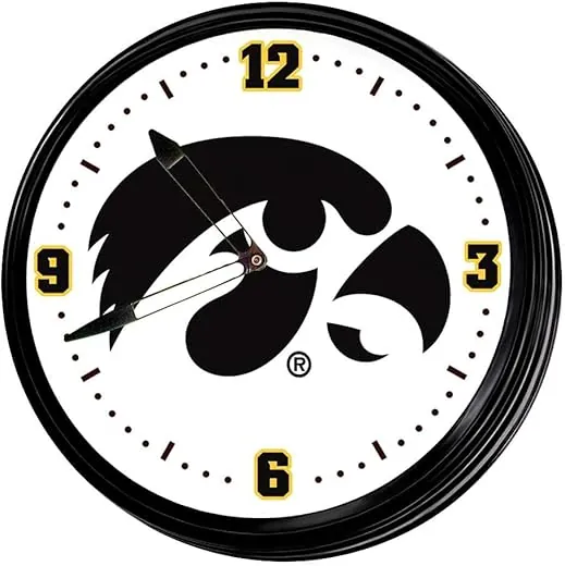 The Fan-Brand NCAA - Retro Lighted Wall Clock - Sports Team Bar Sign Décor - Home, Dorm, Garage, Office, Fan Cave