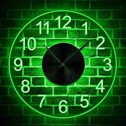 The Geeky Days Arabia Numbers Modern Simple LED Lighting Acrylic Wall Time Clock with Color Changing Transparent Luminous Clock Watch Home Living Room Wall Hanging Decor