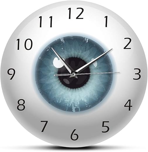 The Geeky Days The Eye Eyeball Pupil Core Sight View Ophthalmology Silent Wall Clock Battery Operated Quartz 12inch All Seeing Human Body Anatomy Novelty Acrylic Print Hanging Watch Gift