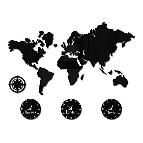 Best World Map Time Zone Wall Clocks