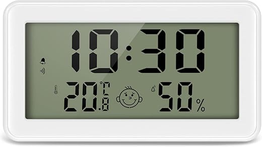 Thermometer Hygrometer Indoor, Digital Thermometer Humidity Meter with 4” Large LCD Screen, Accurate Temperature and Humidity Monitor Room, Comfort Level, Clock, Alarm, ℃/℉, Max/Min Value, Date