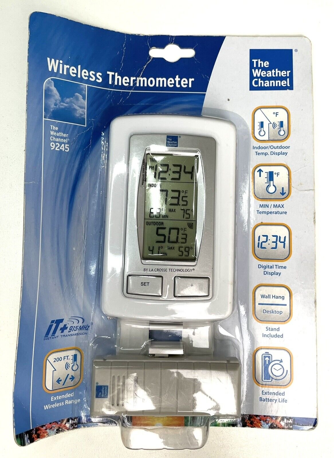 The Weather Channel 9245 Wireless Thermometer w/ Clock La Crosse Technology