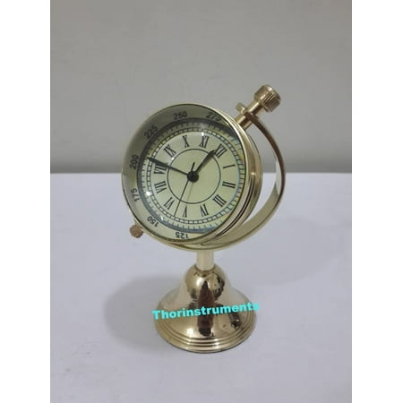 Thor Instruments 4 Desk Table Brass Finish Clock Home Decor