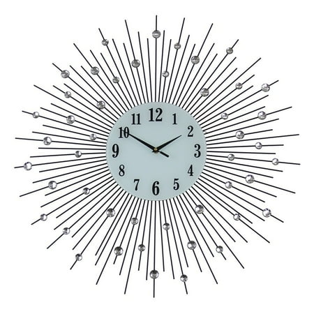 Three Star Im/Ex Inc. Oversized Elegant Bejeweled Spike Round 27'' Wall Clock