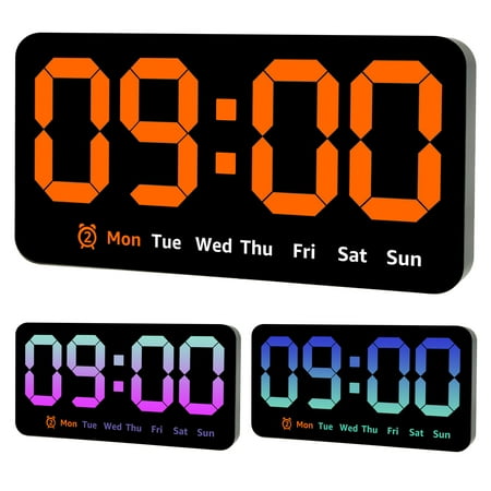 Threns Digital Wall Clock 8.5 inch Display LED Alarm Clock 3 Levels Brightness Wall Clock,with Date Week Temperature