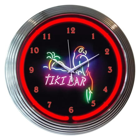 Tiki Bar Neon Clock