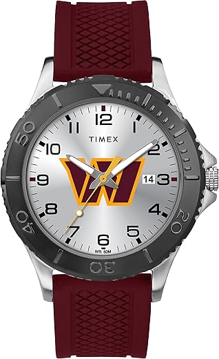 Timex Tribute Men's NFL Gamer 42mm Watch – Washington Commanders with Crimson Silicone Strap