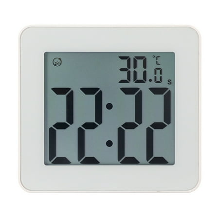 TINYSOME Bathroom Digital Clock with Large LCD Screen,Shower Wall Clock with Timer, Water Resistant,Temperature Display