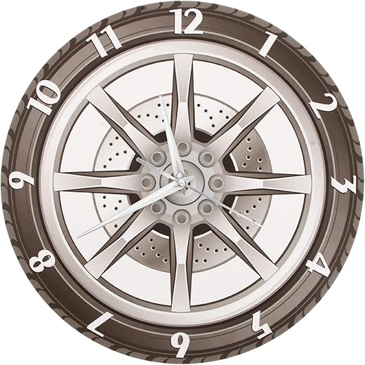 Tire Hanging Clock Garage Wall Clocks 3D Decorative Wall Clocks for Men Room Living Room