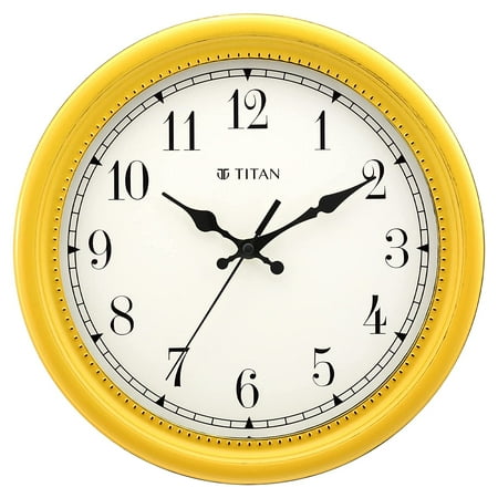 Titan Classic Yellow Wall Clock with Distressed Finish - 30.0 cm x 30.0 cm x 4.8 cm