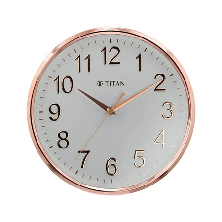 Titan Plastic Contemporary Wall Clock with Embossed Numerals ( 11.61 inch x 11.61 inch, Grey )