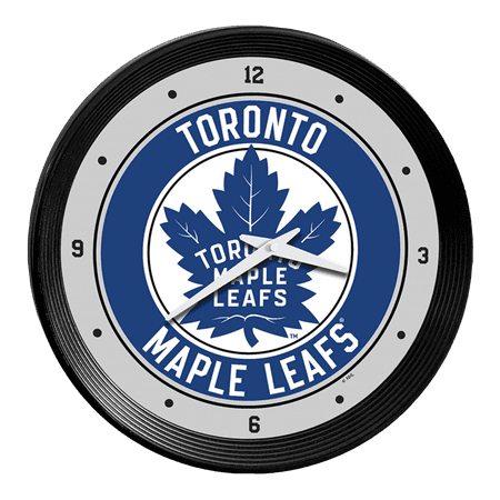 Toronto Maple Leaf: Ribbed Frame Wall Clock