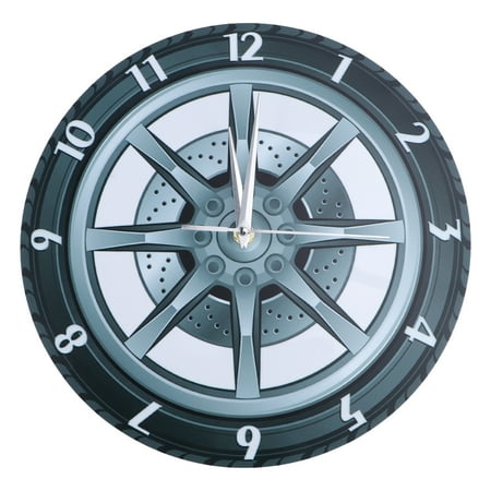 TOYMYTOY Creative Car Wheel Mute Clock Wall Clock Modern Style Clock Living Room Decor