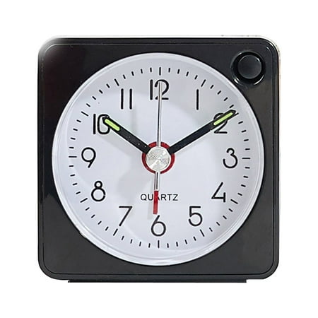 Travel Alarm Clock, Ultra Small Clock with Snooze and Light Function, Super Silent Non Ticking, Battery Operated, Increasing Volume Easy to Setup