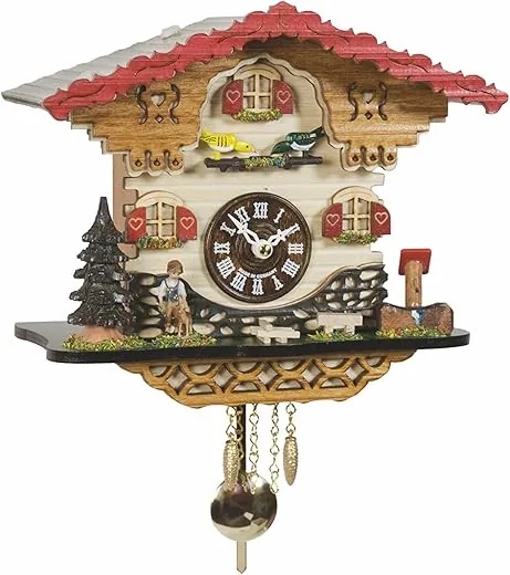 Trenkle Kuckulino Black Forest Clock Swiss House with Quartz Movement and Cuckoo Chime TU 2058 PQ