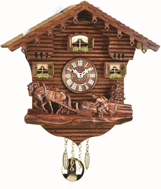 Trenkle Kuckulino Black Forest Clock Swiss House with Quartz Movement and Cuckoo Chime TU 2031 PQ