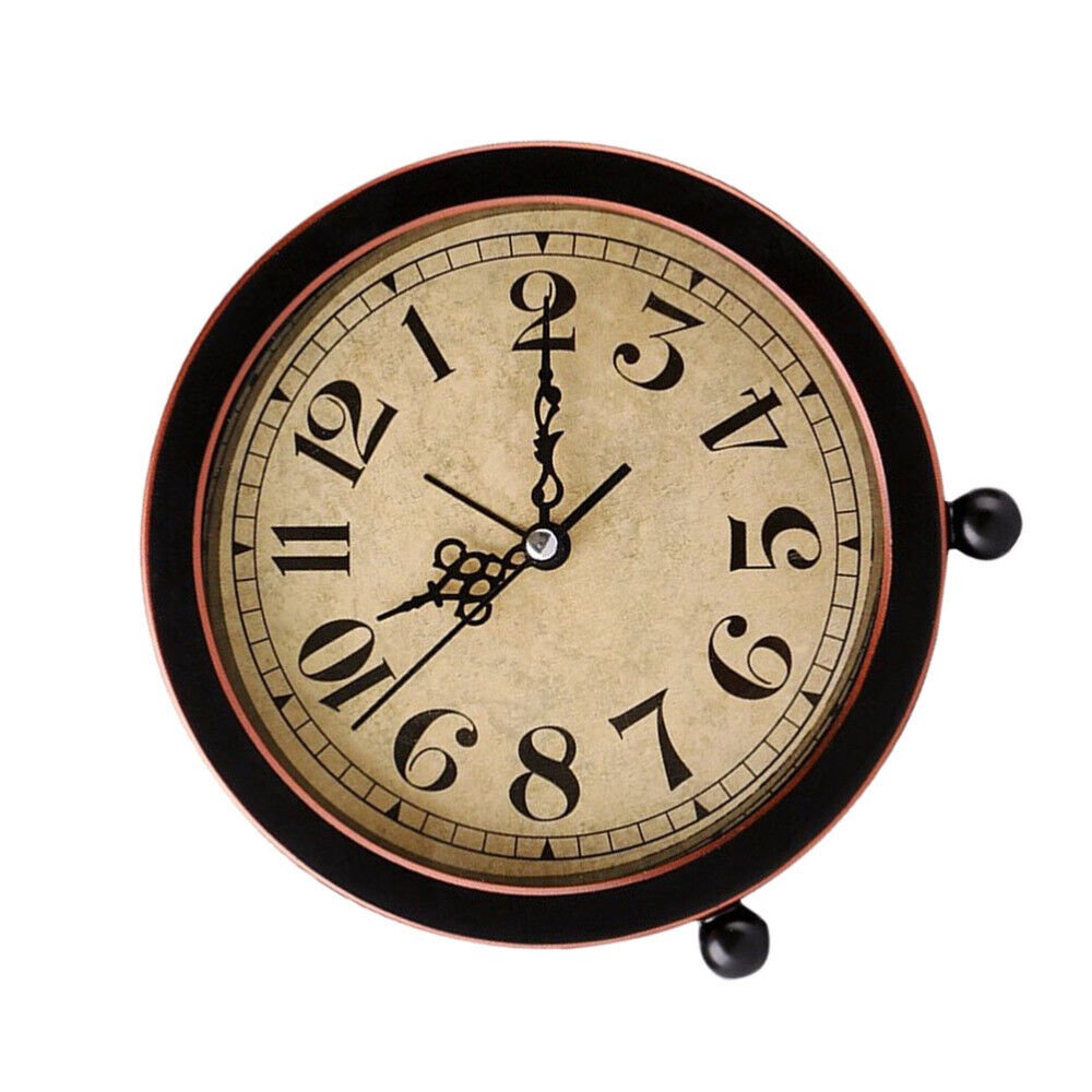 Tuscan Small Table Clock Vintage Alarm Clocks for Bedrooms Bedside Travel