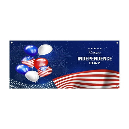 TWCTUWEN 480*210cm Large Independence Day Outdoor Garage Door Banner Independence Day Door Cover Decoration Independence Day Outdoor Garage Door Home Wall Decorations Flags Room Guys Flags