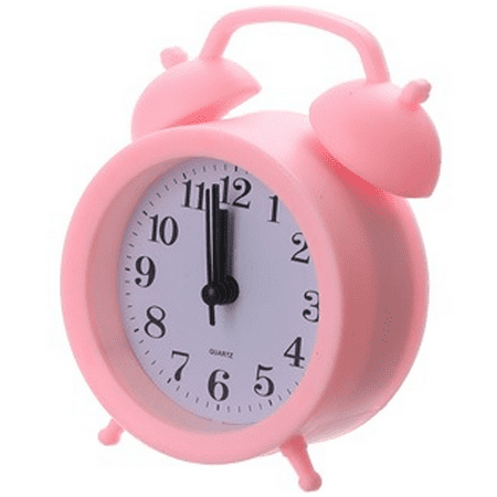 Twin Bell Loud Alarm Clock for Heavy Sleepers, Backlight, Battery Operated Old Fashioned Alarm Clock for Bedrooms - Pink