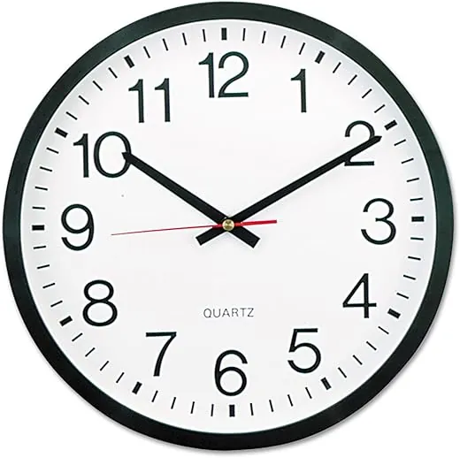 Universal 10431 Round Wall Clock, 12 5/8-Inch Dia., Black