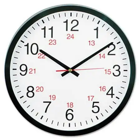 Universal 24-Hour Round Wall Clock, 12.75 in., Black