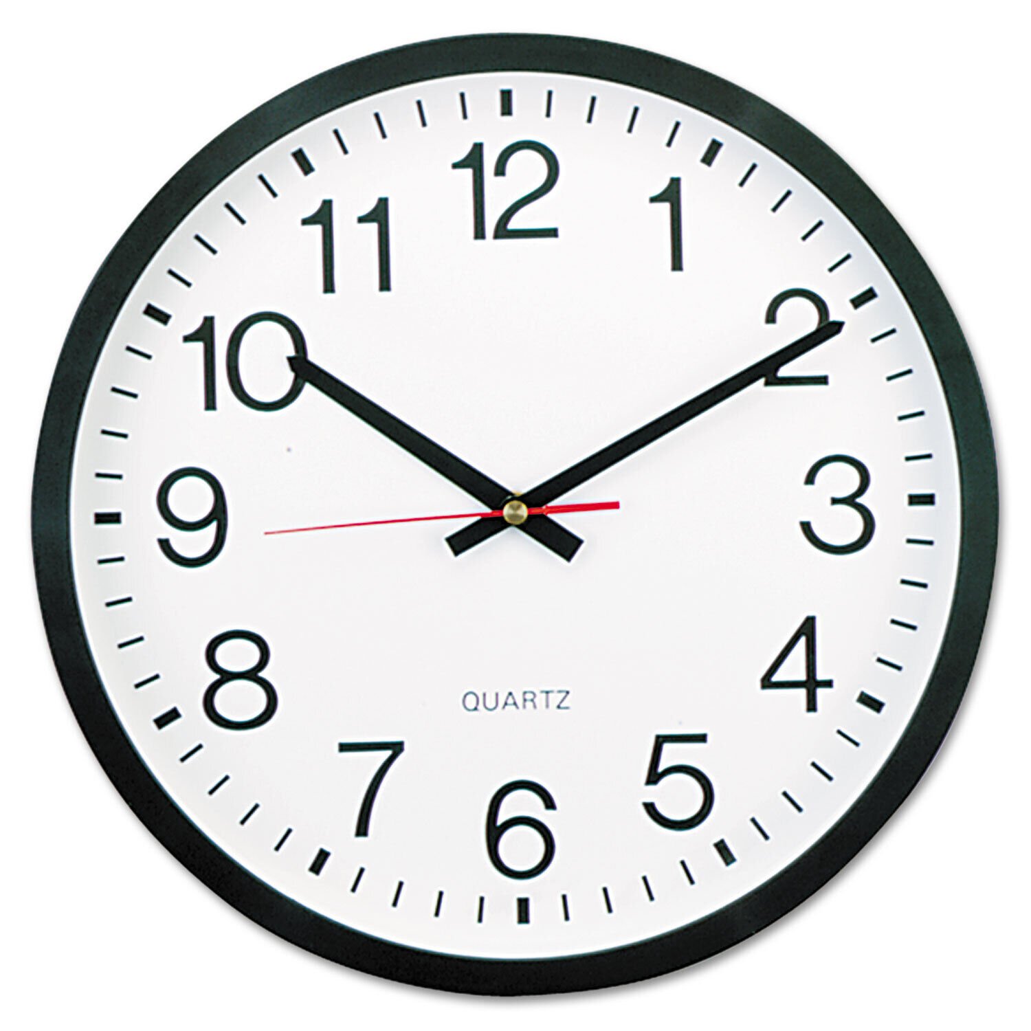 UNIVERSAL Round Wall Clock 12 5/8" dia. Black 10431