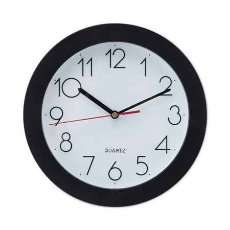 Universal UNV10421 9.75 in. Bold Font Round Wall Clock - Black