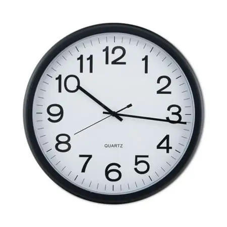 Universal UNV11641 13.5 in. Round Wall Clock - Black Case