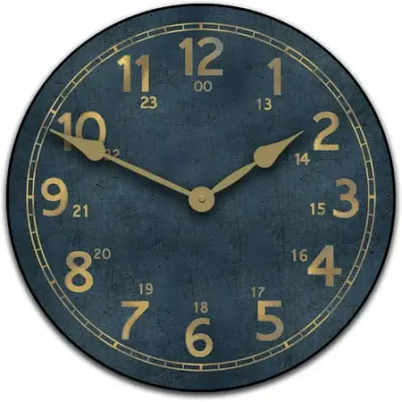 U.S. Navy and Gold Wall Clock | Ultra Quiet Quartz Mechanism | Hand Made in USA Beautiful Crisp Lasting Color