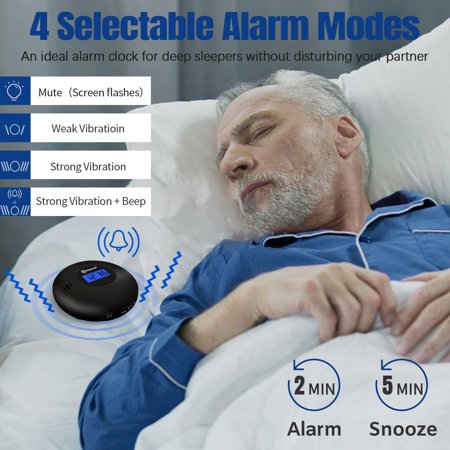 Vibrating Alarm Clock For Heavy Sleepers, Bed Shaker Under Pillow For Hearing Impai[933]