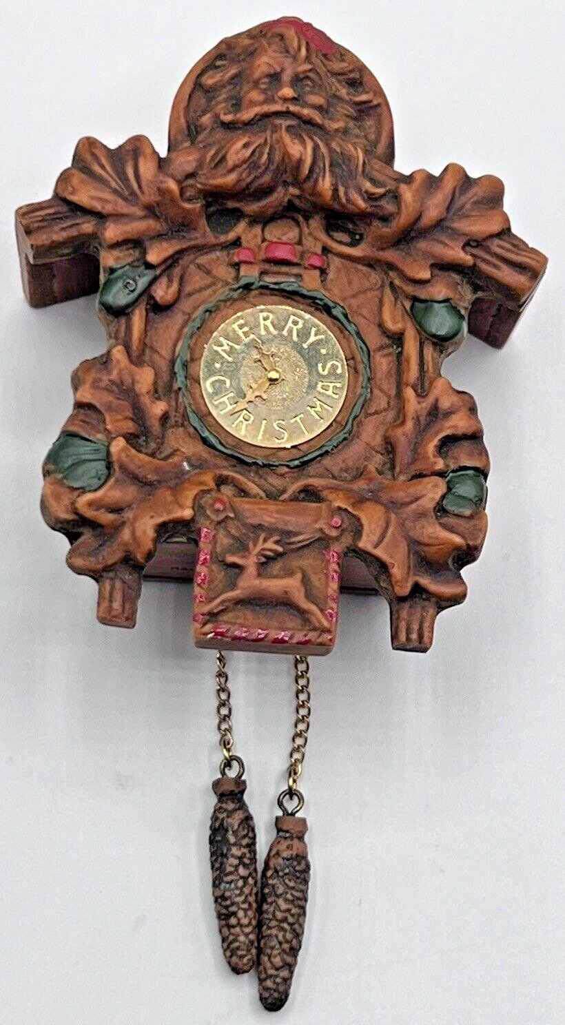 Vintage 1984 Hallmark Handcrafted Ornament Old World Cuckoo Clock (no box)
