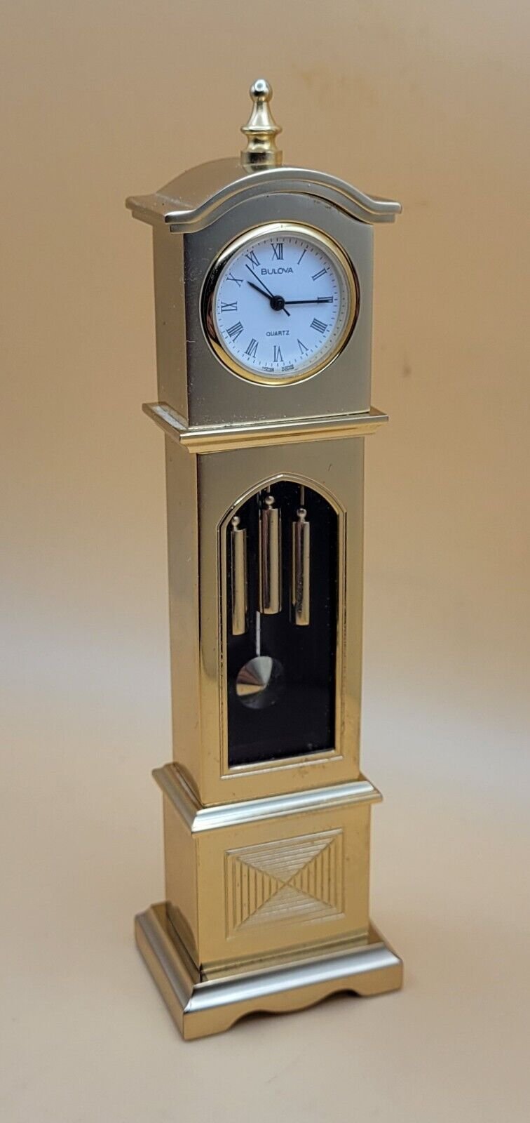 Vintage 1988 Bulova Miniature Grandfather Collectible Clock Model B-0551 *WORKS*