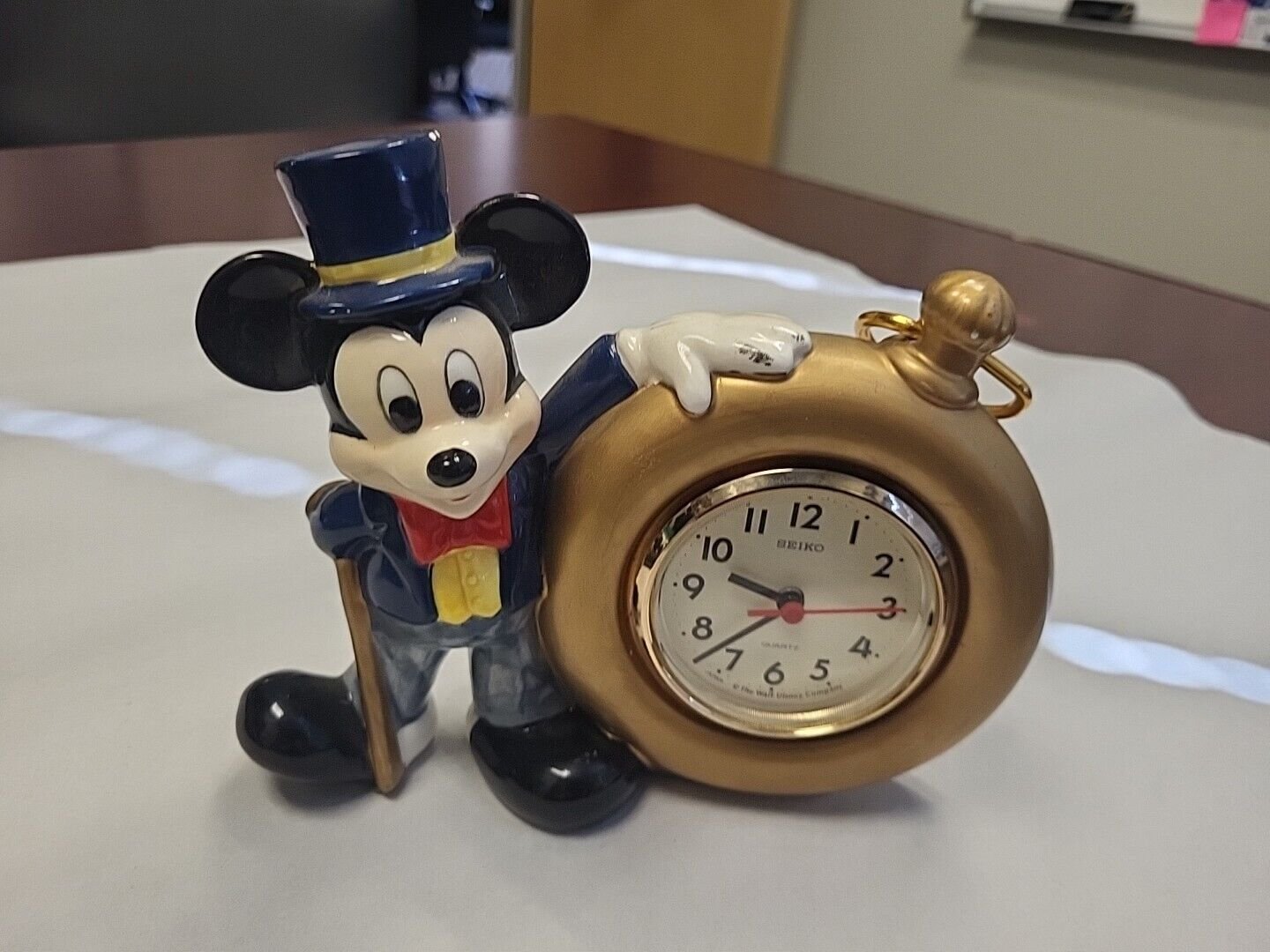 Vintage 90’s Disney Mickey Mouse Seiko Desk Table Clock Rare