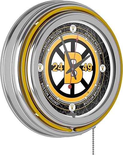 Vintage Boston Bruins® Neon Clock - 14 inch Diameter