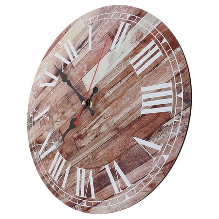 Vintage Decor Silent Sweep Clock Wooden Wall Living Room Home Clocks French Non-ticking