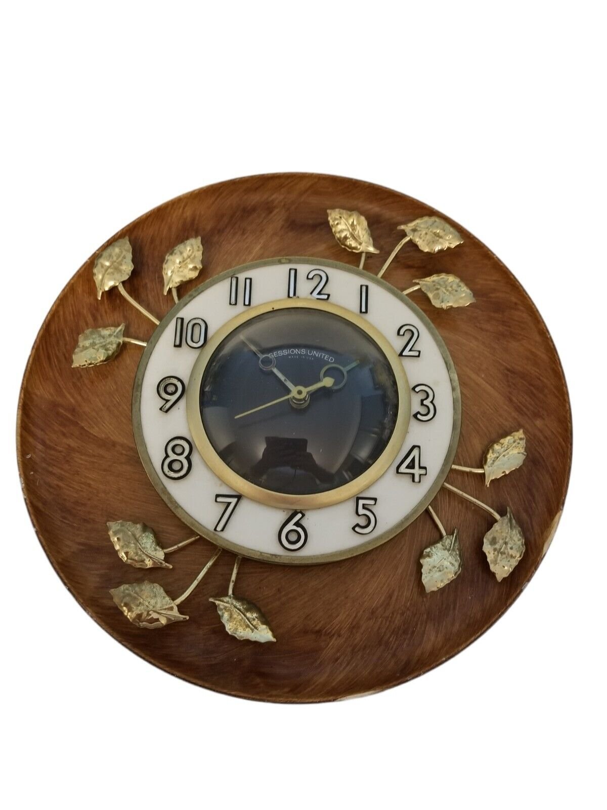 Vintage Gorgeous shabby chic United Metal Goods Electric Wall Clock Made in USA