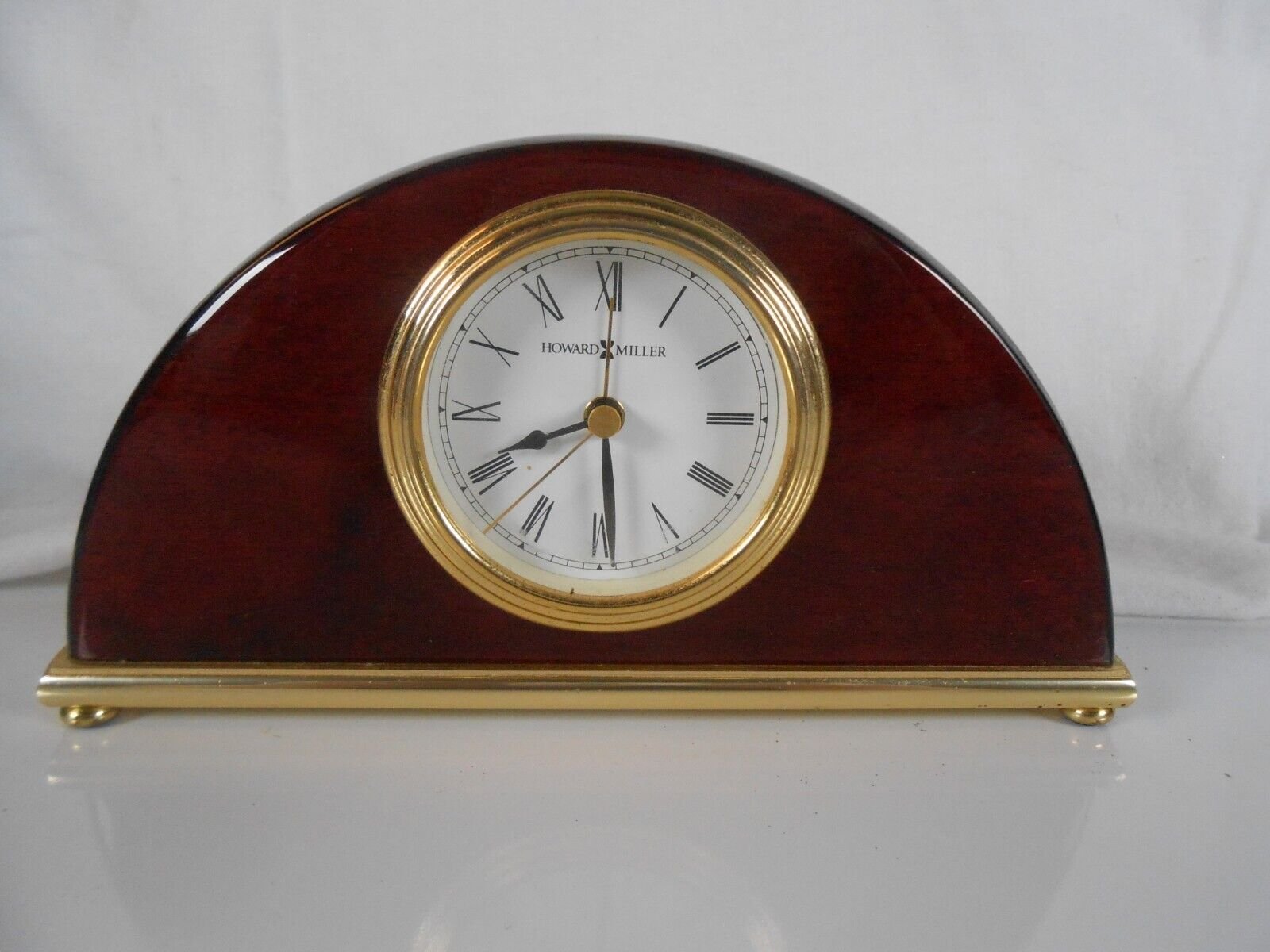 Vintage HOWARD MILLER DESK / MANTLE Clock Rosewood Brass Model 613493 Works!