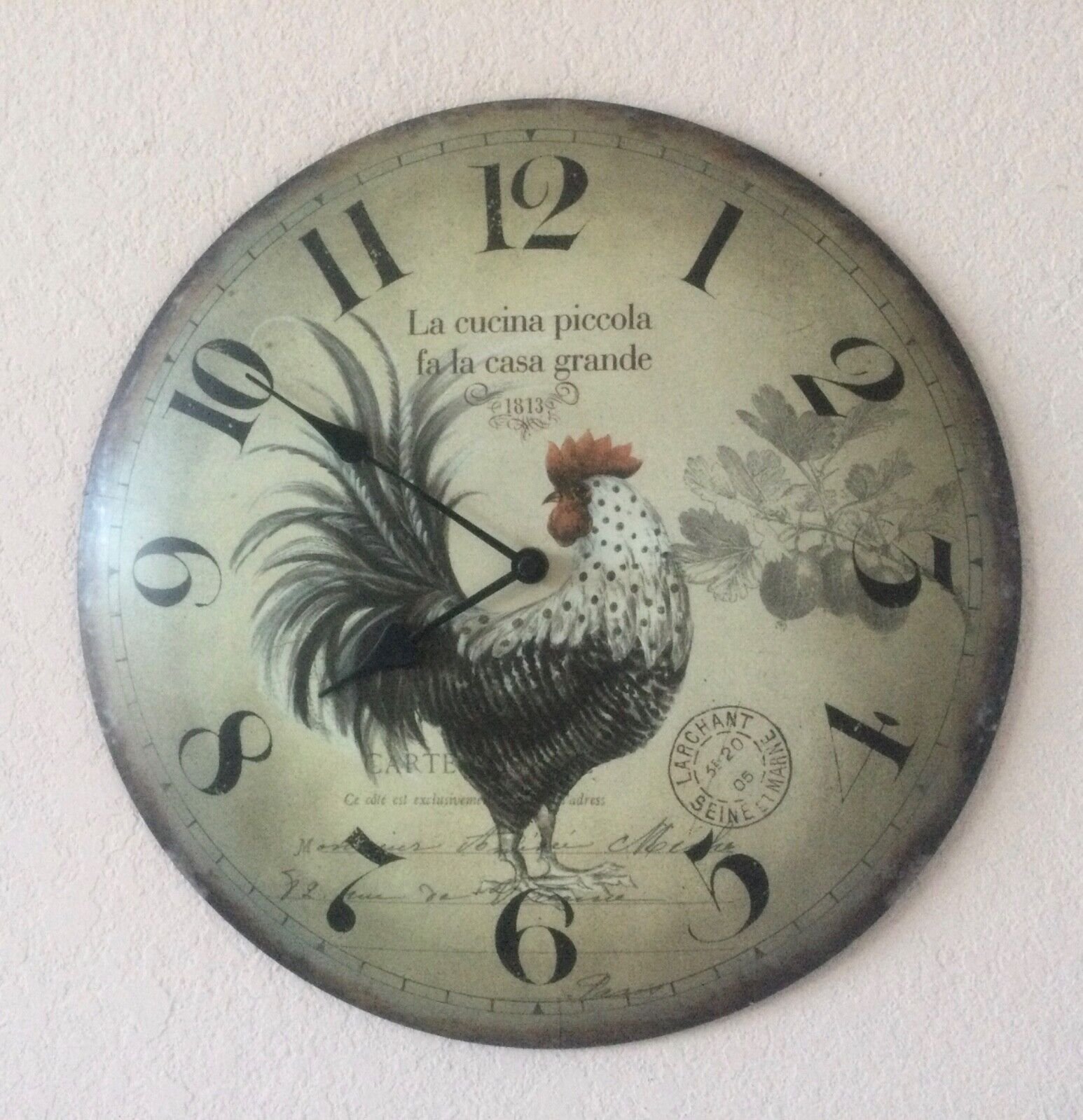 VINTAGE Italian/French Kitchen Theme WALL CLOCK - Needs new Movement