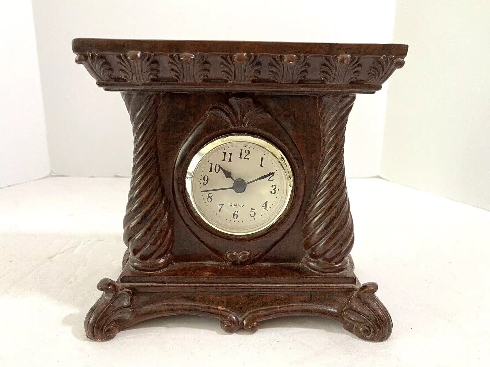 Vintage Kichler Mantle Desk Clock Timepiece Quartz Movement Rosewood