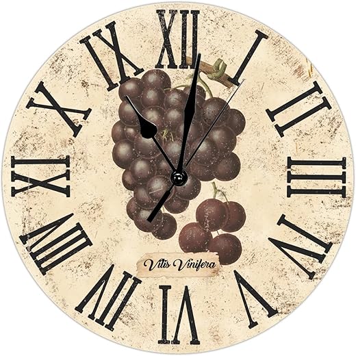 Vintage Kitchen Wall Clock, 12 Inch, French Paris Style, Silent Quartz Movement, Easy Installation, Battery Operated, Perfect for Living Room, Bedroom, Office