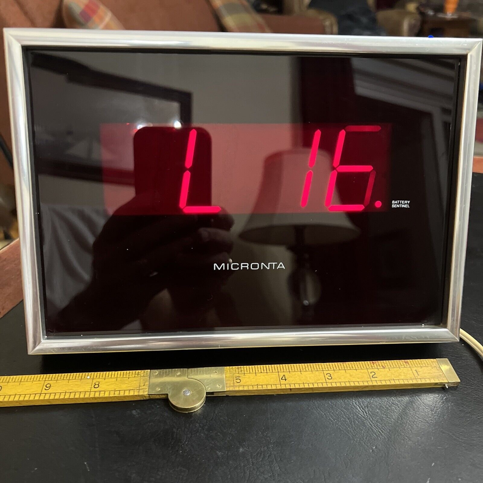 Vintage Large Micronta Electric Digital LED Wall Desk Clock 63-805 9.5” by 6.5”