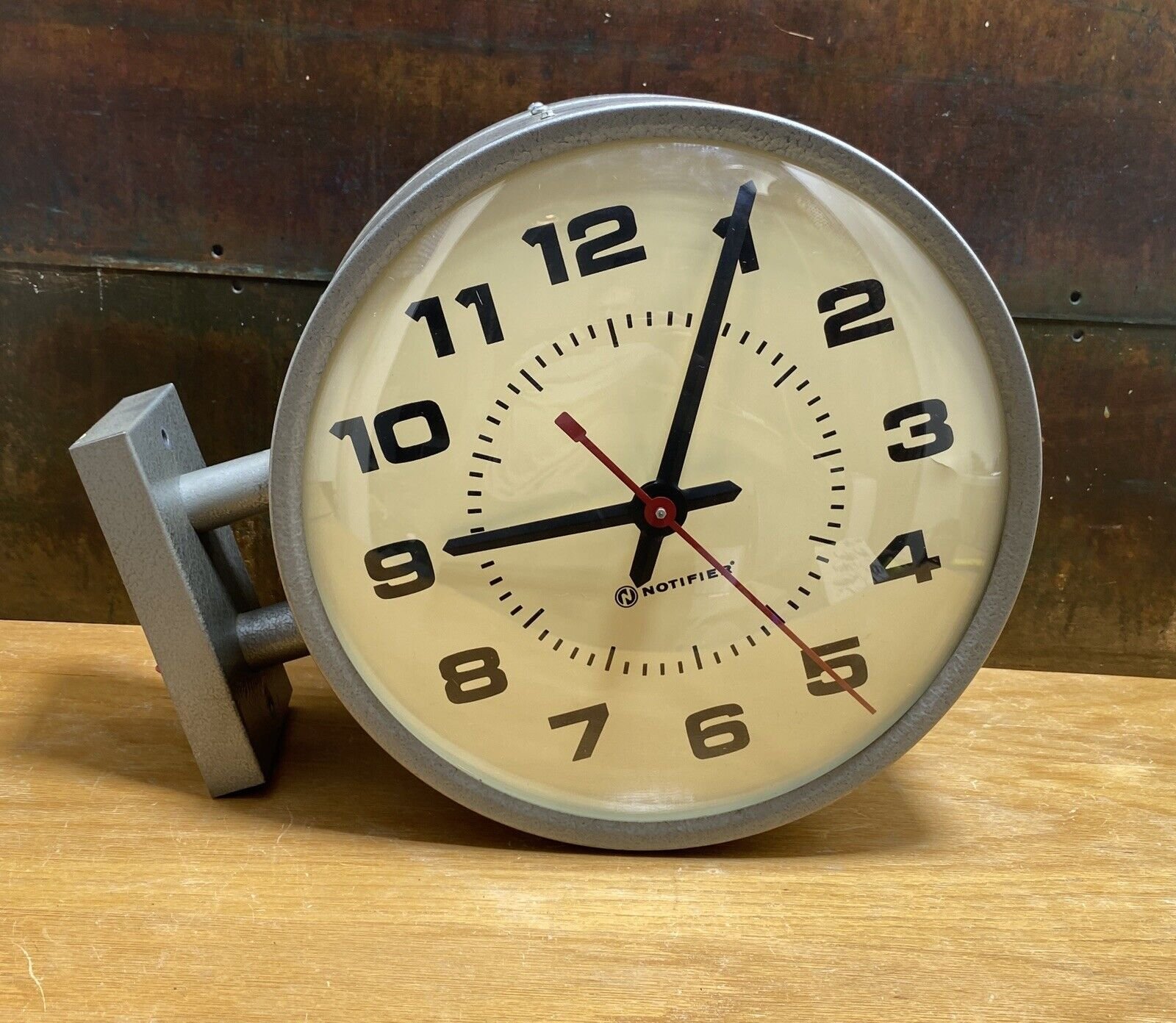 Vintage Notifier Double Sided School Clock (Slave Clock) Glass Face Excellent