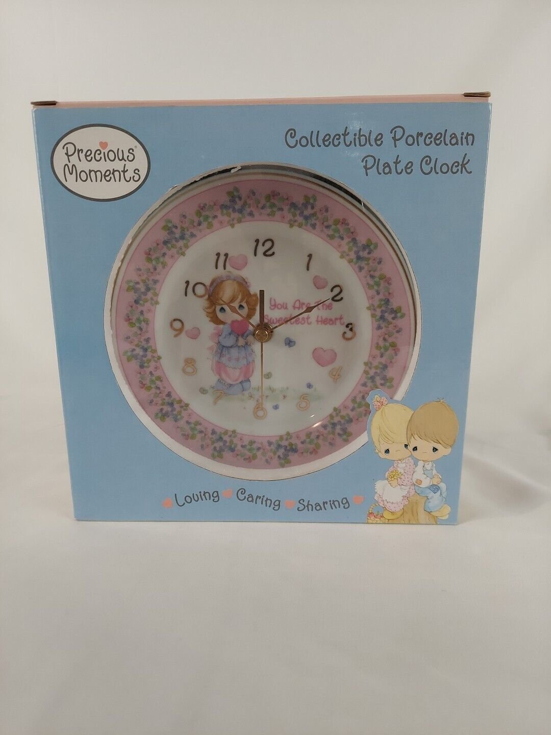 Vintage Precious Moments Porcelain Wall Clock " You Are The Sweetest Heart". New