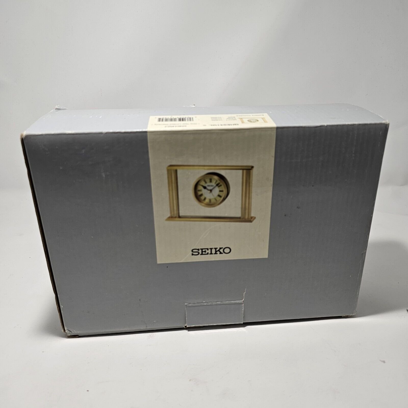 Vintage Seiko Floating Dial Alarm Desk Clock Gold Quartz QHE041GLH Brass