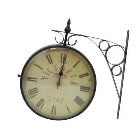 Vintage Styled Railway Clock Victoria 1747 Black