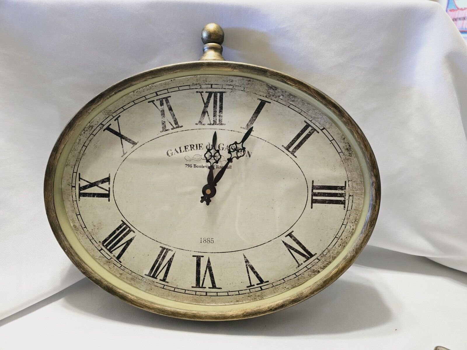 Vintage Style Oval French Wall Clock Galerie du Gaston